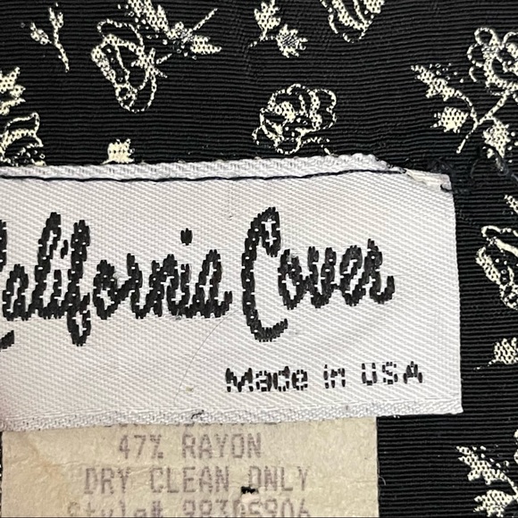 CALIFORNIA COVER | VINTAGE DRESS | SZ 9 | BLACK FLORAL | - Picture 6 of 7